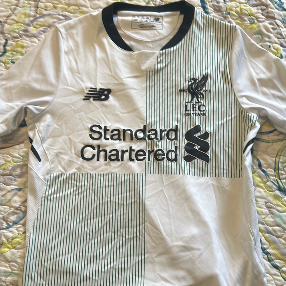 New Balance Kids White Soccer Jersey - Liverpool